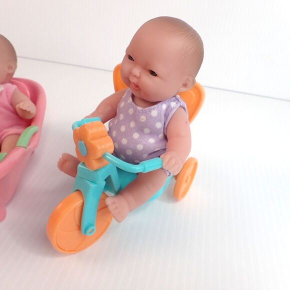 Berenguer Lil Cutesies Vinyl Babies 5 Inch Mini Dolls Lot Tricycle Bath - Picture 3 of 12